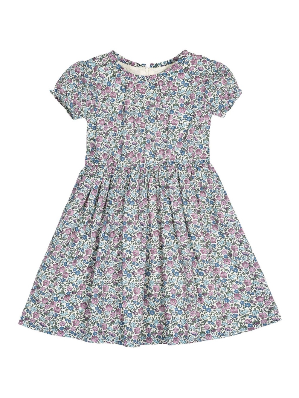 Hope & Henry Girls' Organic Ruffle Edge Puff Sleeve Dress Size 12